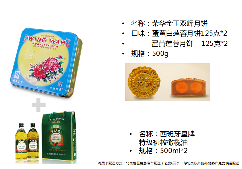 2015-200-套餐一（荣华金玉双辉月饼+西班牙星牌500*2橄榄油）